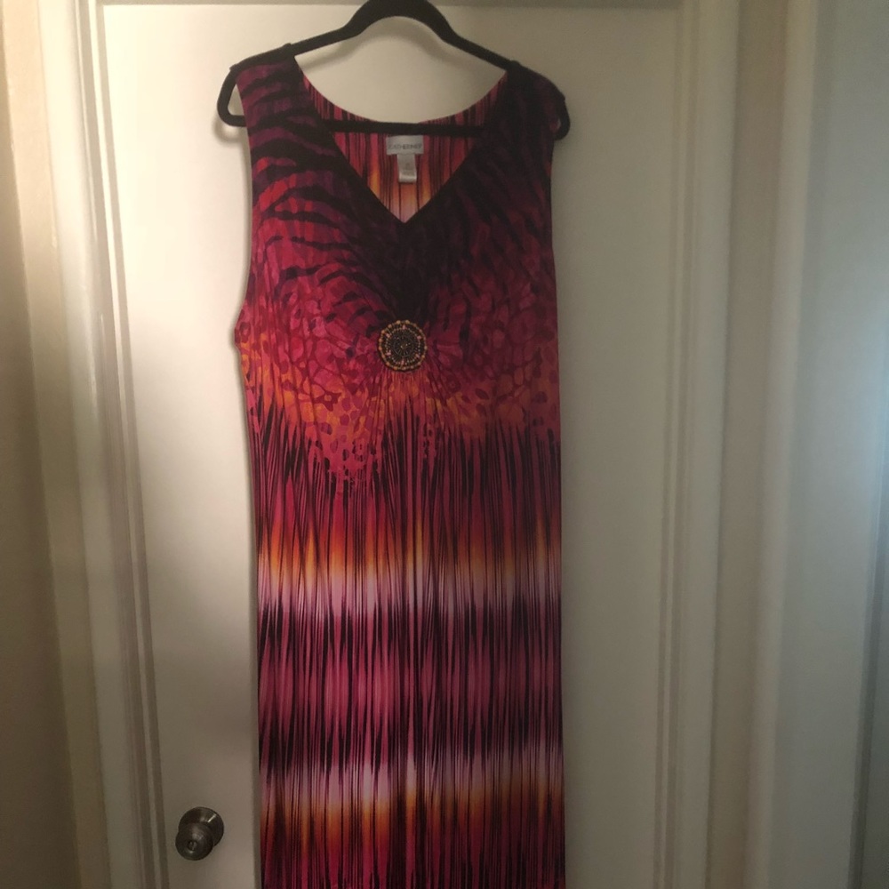 Multicolored floor length maxi dress. Beautiful on